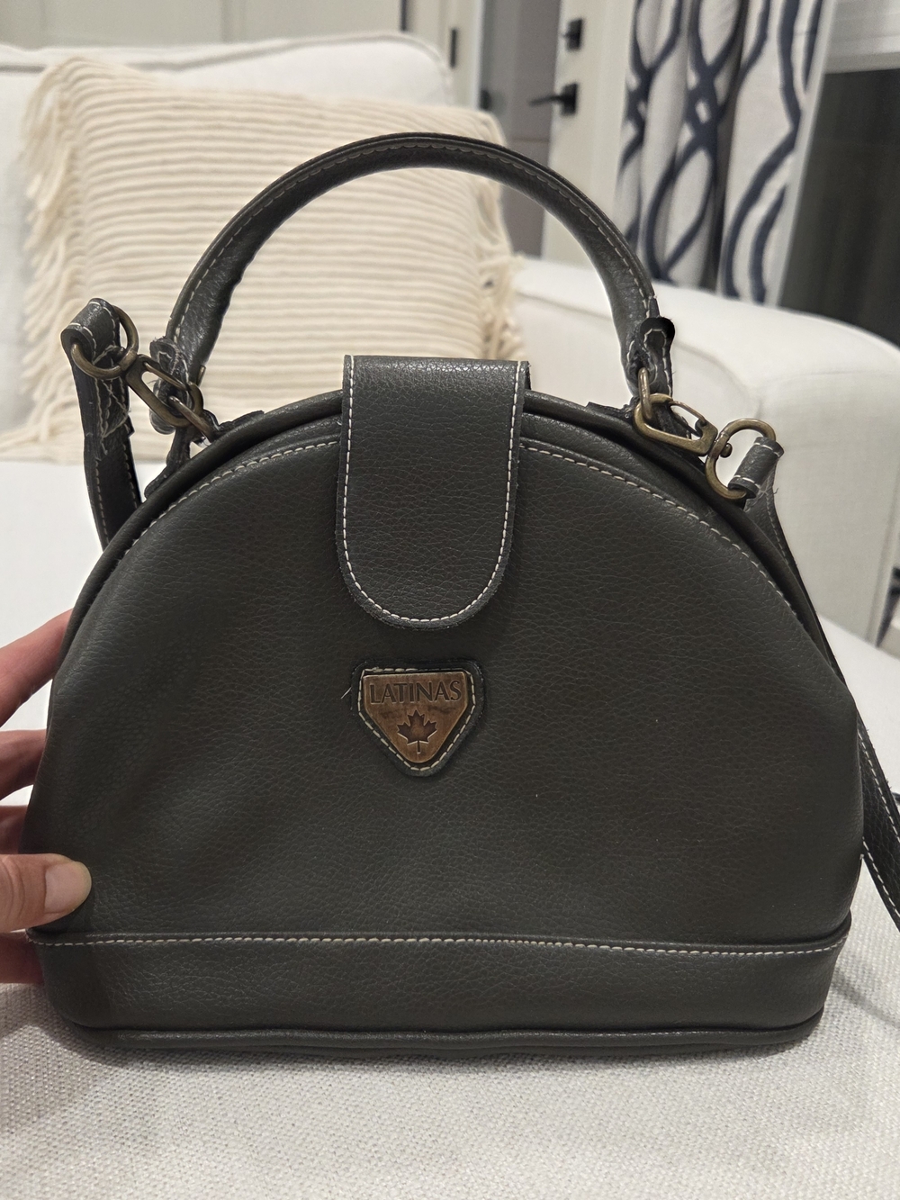 Olive Green Dome Satchel Bag